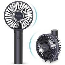 일본직발송 2. 휴대 선풍기 충전식 소지 선풍기【초경량 콤팩트】HOSEA 6장 날개 USB 선풍기 핸디 팬 소형, One Size, 블랙