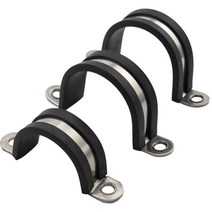 304 스테인레스 스틸 고무 라이닝 U 클립 P 케이블 장착 호스 파이프 클램프 워터 형 후프, 27 Dia80(1pcs)