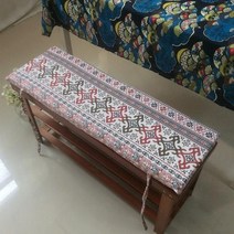 야외벤치의자 공원벤치 철제벤치 정원 의자 에스닉 스타일 베이 윈도우 시트 쿠션 다다미 가든 벤치 소파 폼 고, Chinese Knot+150 x 40cm 3cm Th