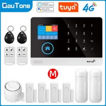Gautone PG103 4G Wifi 경보 시스템 Tuya 433MHz 무선 도난 보안 홈 알람 스마트 라이프 앱 제어 알렉사와 함께 작동, 중국, 영국 플러그, M