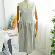 봄매트 페르디 광목 원피스 앞치마, 아이보리