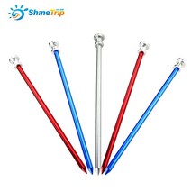 캠핑 텐트 페그 고강도 알루미늄 텐트 네일 야외 텐트 페그 긴 실린더 텐트 액세서리 23cm 4 개, Blue