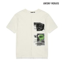 안토니모라토 MMTBK5025 남성 프린팅 패치 반팔 티셔츠