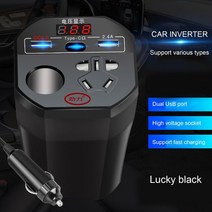 주행충전기 인산철 파워뱅크 주행충전기 자동차 인버터 DC 12v24v ~ 220v 고전력 변환기 다기능 소켓 충전, 01 black