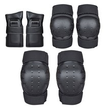 스포츠용품 액세서리 6pcs 팔꿈치 패드 손목 야외 스포츠 보호 키트 인라인 스피드 스케이트 레이싱 자전거, 03 Black_03 L