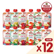[홀레] 정식수입 유기농 이유식 (파우치타입) 12개세트(맛선택) /영유아식 과일 퓨레/아, 맛(6개):지브라비트 / 맛(6개):지브라비트