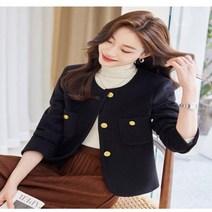 트위드자켓 숏자켓 간절기 하객룩 겨울 여성 캐주얼 블레이저 재킷 버전 루즈 간단한 울 품질