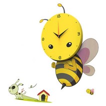 아이방 인테리어 아날로그 벽시계 (꿀벌) 서재선반 찻집 보육원 이쁜벽시계
