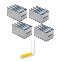 원픽 pvc 탄탄 칸칸이 손잡이 통풍 옷장 정리함+휴대용돌돌이, 그레이 4개