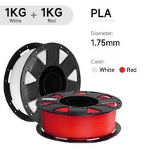 휴비나인 3d펜잉크 CREALITYPLAPETG 175mm 필라멘트 PLA 3D 인쇄 재료 기포 없음막기워핑 강력한 본딩 모든 FDM 프린터용, white and red