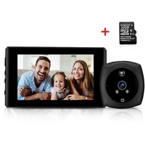 도어벨 비디오 WSDCAM 4.3 인치 초인종 엿보는 구멍 카메라 눈 모션 감지 모니터 디지털 도어 뷰어 PIR 야간 투시경, China_E with 32GB