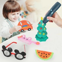저온 3D펜 무선 3D펜 고급형 USB 3d펜 추천+화판+10매 카드+PCL 6m 필라멘트 세트 KC인증 어린이 생일선물, 푸른색