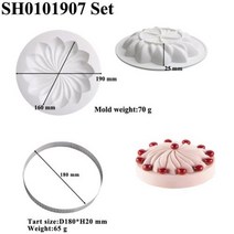 케익만들기 체험 키트 식빵 케이크 빵틀 Meibum실리콘 타트 링 틀 나선형 디자인 디저트 장식 도구 과자 베이킹 팬 주방 오븐용 접시 세트