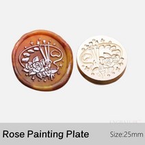 벽시계 발렌타인데이 레트로 로즈 씰링 왁스 스탬프 황동 구리 스크랩북 카드 봉투 결혼식 초대장 선물 포장, [19] Rose Painting Plate