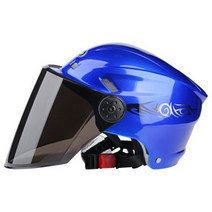 바이크헬멧 오픈페이스헬멧 스쿠터헬멧 혼다 스즈키 CFMOTO KTM 야마하 오토바이 남녀공용 하프 여름, 3.Blue