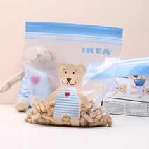 TAE WOL 이케아 곰돌이 지퍼백 식품 봉지 1L 100매, 25매