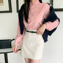 레몬플레버 런제르 모직 랩 A라인 미니 스커트 - 3color