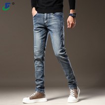 워싱된 남성용 진 스트레이트 핏 진