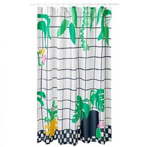 이케아 SNOJONKVILL 스뇌용크빌 샤워 커튼 180x200cm, 식물, 1개