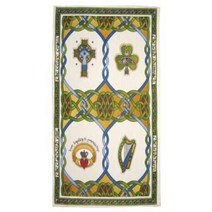 100% Cotton Irish Weave T-Towel Designed With Harp And Ancient Celtic Artwork, 1