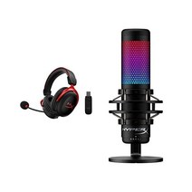 하이퍼X 클라우드 II 게이밍 헤드셋 7.1 서라운드 사운드 메모리 폼 이어 패드 레드 펄스파이어 허쉬 마우스 초경량 59g 허니콤 쉘 헥스 디자인, Red, Wireless, Headset + Microphone