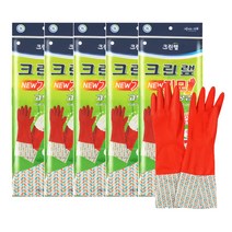 크린랩 기모 고무장갑 김장 겨울 장갑, free, 5개, 프리