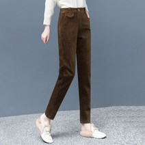 코듀로이 팬츠 여성 겨울 가을 하이웨이스트 날씬해 보이는 캐쥬얼 배기 밴딩웨스트 스키니 골덴 긴바지 1638533241