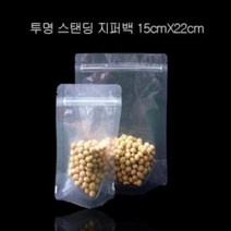 chn_883 PET 투명 스탠딩 지퍼백 지퍼팩 봉투 15X22cm 100매 한약파우치 음료파우치 스탠딩파우치 파우치 비닐파우치, 영샵◇상품선택◇
