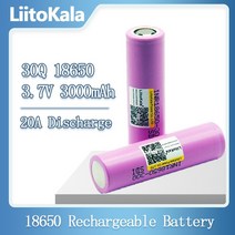 호환용 호완제품 보조 LiitoKala-100% 오리지널 리튬 INR18650 충전용 배터리 3.7V 18650 3000mAh 30Q li-ion, CHINA, 1pcs, 1.1pcs