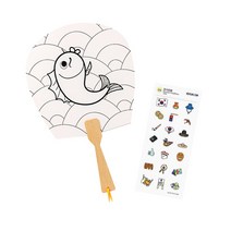 평부채 재료 입문형 초등 어린이 종이 부채 만들기 세트 꾸미기 여름 diy 키트 성경 학교 돌봄 교실 복지관, 평부채 입문형(물고기)(스티커증정), 1개