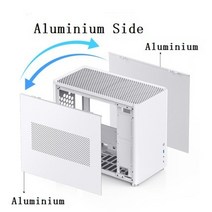 PC 케이스 Jonsbo d30 컴퓨터 microatx 데스크탑 알루미늄 합금 단일, 알루미늄 측