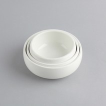 원형 탕기 3가지 사이즈 도자기 찬기 업소용그릇, 중(12.8cm)