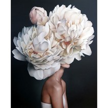 HANDONG 꽃 유화 DIY 해바라기 손으로 그리기 명화 인테리어 예술품, 40x50cm, FO190