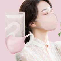 새부리형 마스크 귀편한 날개형 소프트 귀끈 컬러 숨쉬기 편한 일회용 새부리 마스크, 대형 핑크 40매