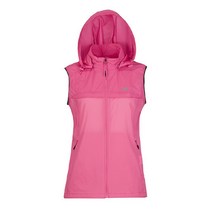 코오롱 스포츠 여성 배색형 하절 여름 조끼 방풍 바람막이 후드 탈부착 베스트 자켓 핑크 JKVAM19214MPI