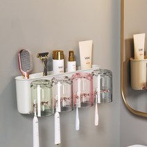 나이스나 다용도 패밀리 칫솔걸이 3구/4구+컵 3p/4p, 02 칫솔꽂이 4인용, 민트