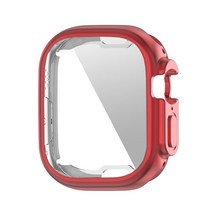 음식물분쇄기 무선스위치 워치 울트라 케이스 전체 소프트 클리어 TPU 범퍼 투명 커버 액세서리 iwatch 시리즈 49mm 화면 보호기, red_for iwatch Ultra49mm