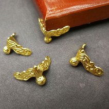골동품 인테리어 수집용 4 pcs 패션 코너 보호대 상자 나무 케이스 장식 피트 다리, 금