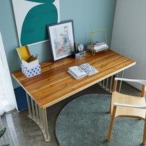 해찬솔 티크원목 서재 원목책상 테이블 1400-as/원목식탁/원목테이블/카페테이블, 블랙