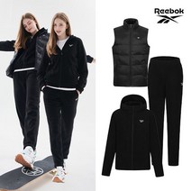 리복 리복 여성 패딩베스트+폴라플리스 후드셋업 3종세트