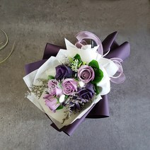 [7송이 장미] 비누꽃다발 로즈데이 성년의날 부부의날 여자친구선물 스승의날 부모님선물 생일 어버이날 미니꽃다발, 라벤더, 선택안함