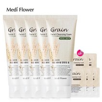메디플라워 곡물 페이셜 클렌징폼 150mlx5개+곡물 파우치 5매, 단일옵션/단일옵션