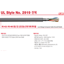 광일전선UL2919 RS-485 AWG24X3P/1롤300M/전체차폐케이블/통신케이블/신호전송케이블/트위스트케이블