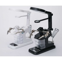 책상 수리 잡업용 다배율 돋보기 고정 클립 led 고배율, 하얀색