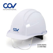 D [코브 안전모 A형 고글(귀형)] 백색 보안면 보안경 안전모자 안전 모자 건설현장 사계절 안전용품 DO, 코브안전모-백색