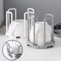 홈데코레 넓이조절 원형 그릇 정리대 홀더 보관, 화이트
