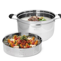 퀸센스 스텐 인덕션 겸용 2단 찜기 찜솥 찜냄비 5종 택1, 퀸센스 스팀쿠커 22cm