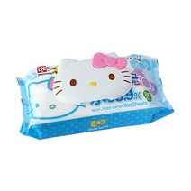 [이라운드몰][티슈+캡세트]헬로키티 물티슈캡 리필형 (80매포함), 단품