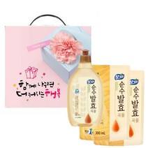 라이온코리아 참그린 주방세제 순수발효 곡물 선물세트 (500g 용기 1개 + 300ml 리필 2개)