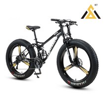 프리미엄 MTB 자전거 팻바이크 광폭타이어 24인치 26인치, 오렌지-27단-쓰리 휠